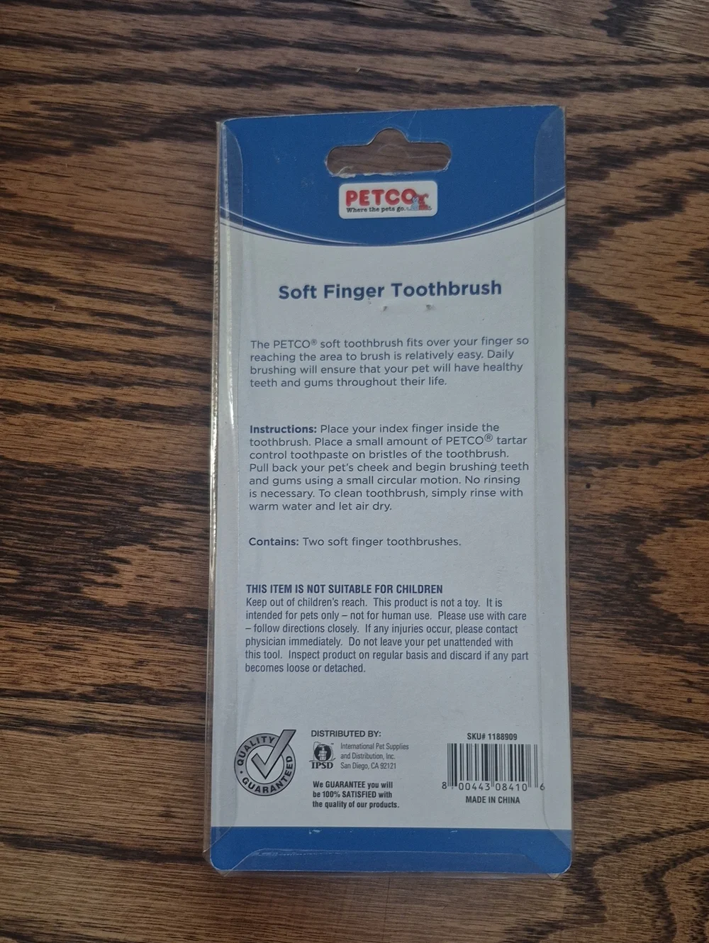 Soft Finger Toothbrush for Dogs - Blue (2 Pack)